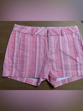 a.n.a Pink Striped Flat-Front Shorts